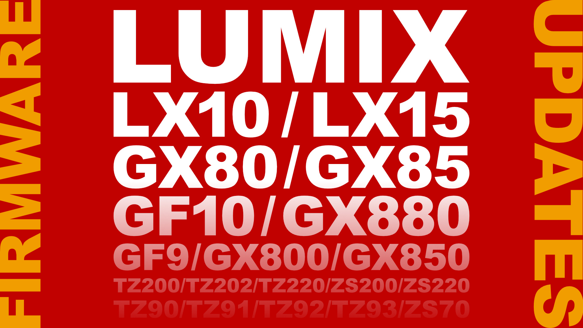 Additional Minor LUMIX Firmware Updates