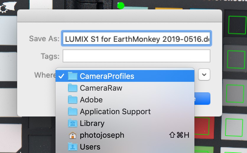 You can save the profile to its default location if you're going to use it in other Adobe apps; otherwise, just put it on the Desktop so it's easier to find later